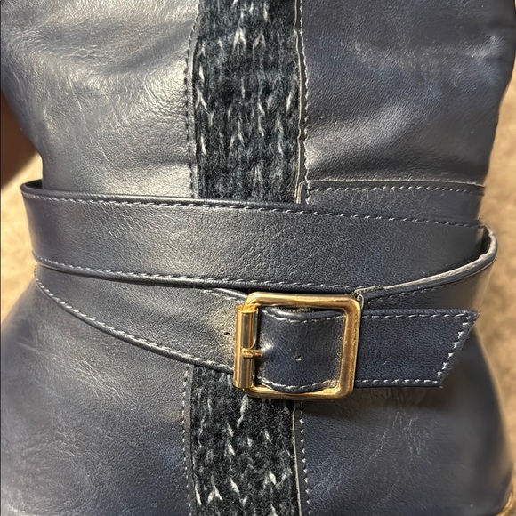 JustFab Navy Knee-High Boots - Picture 2 of 3